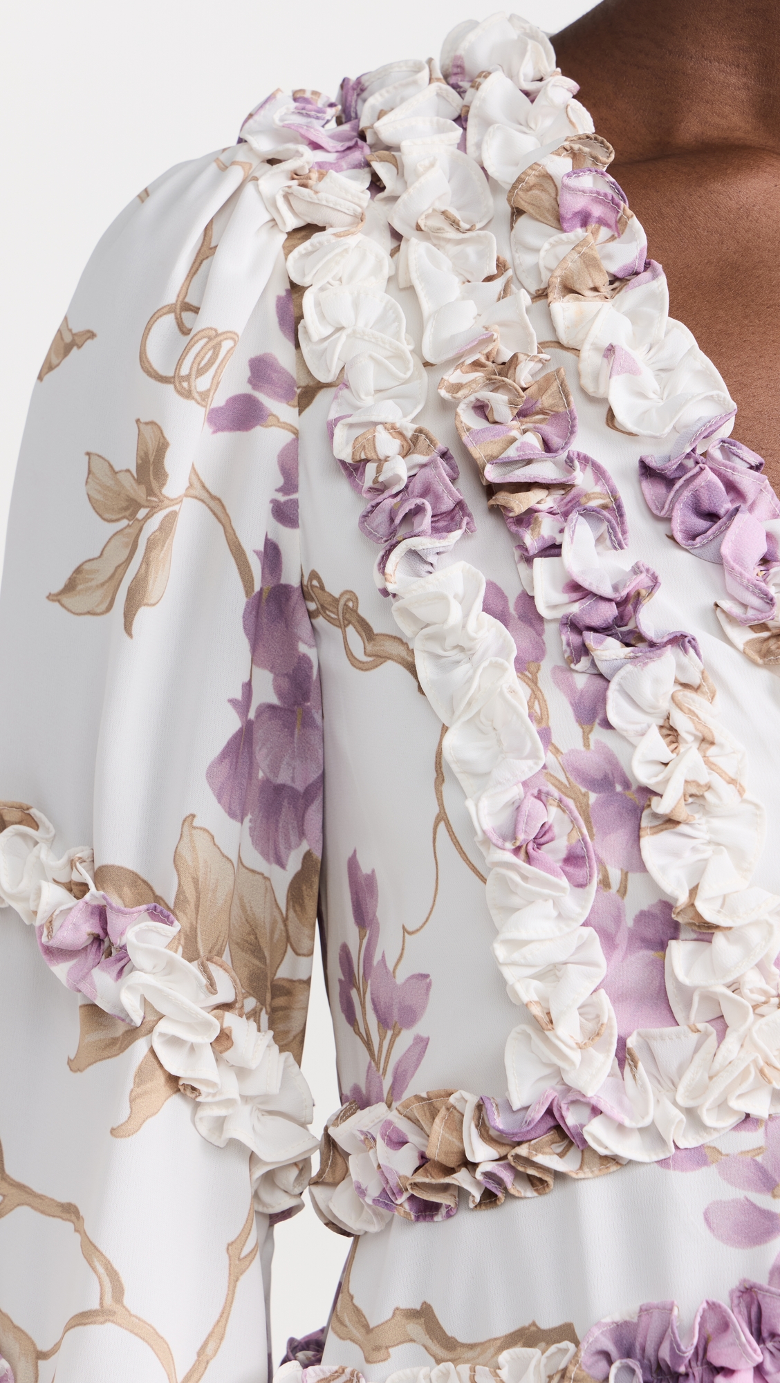 Needle & Thread Wisteria Crepe V Neck Micro Mini Dress