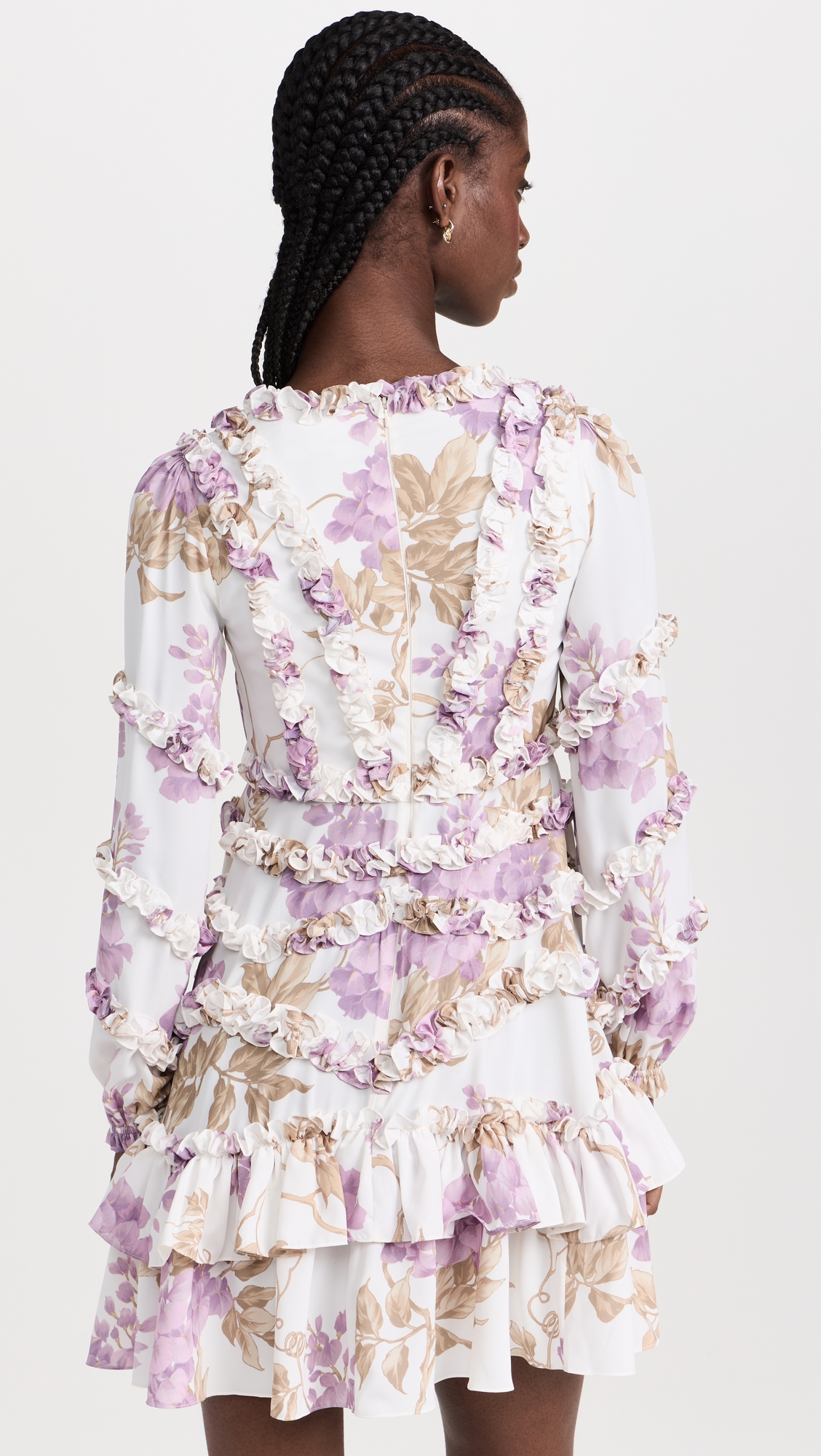 Needle & Thread Wisteria Crepe V Neck Micro Mini Dress