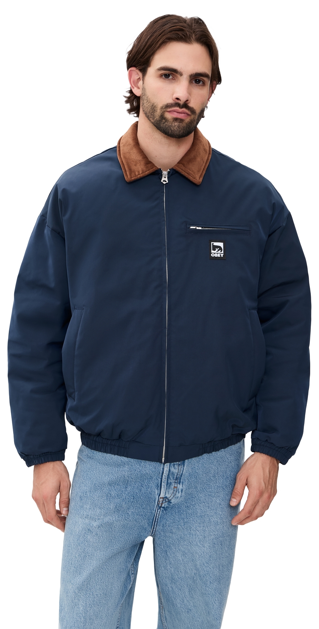 Obey Elysian Puffer Jacket Dark Navy In Blue