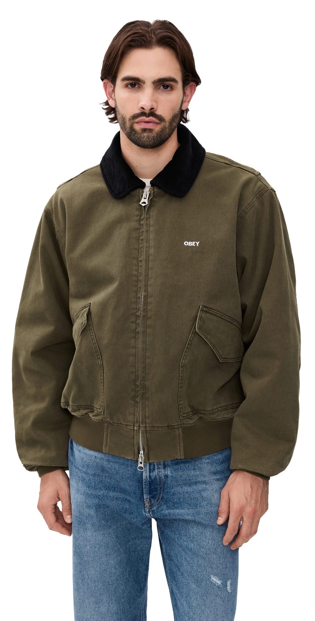 Obey Fade Wash Insulated Jacket Wren Faded Wash In Green