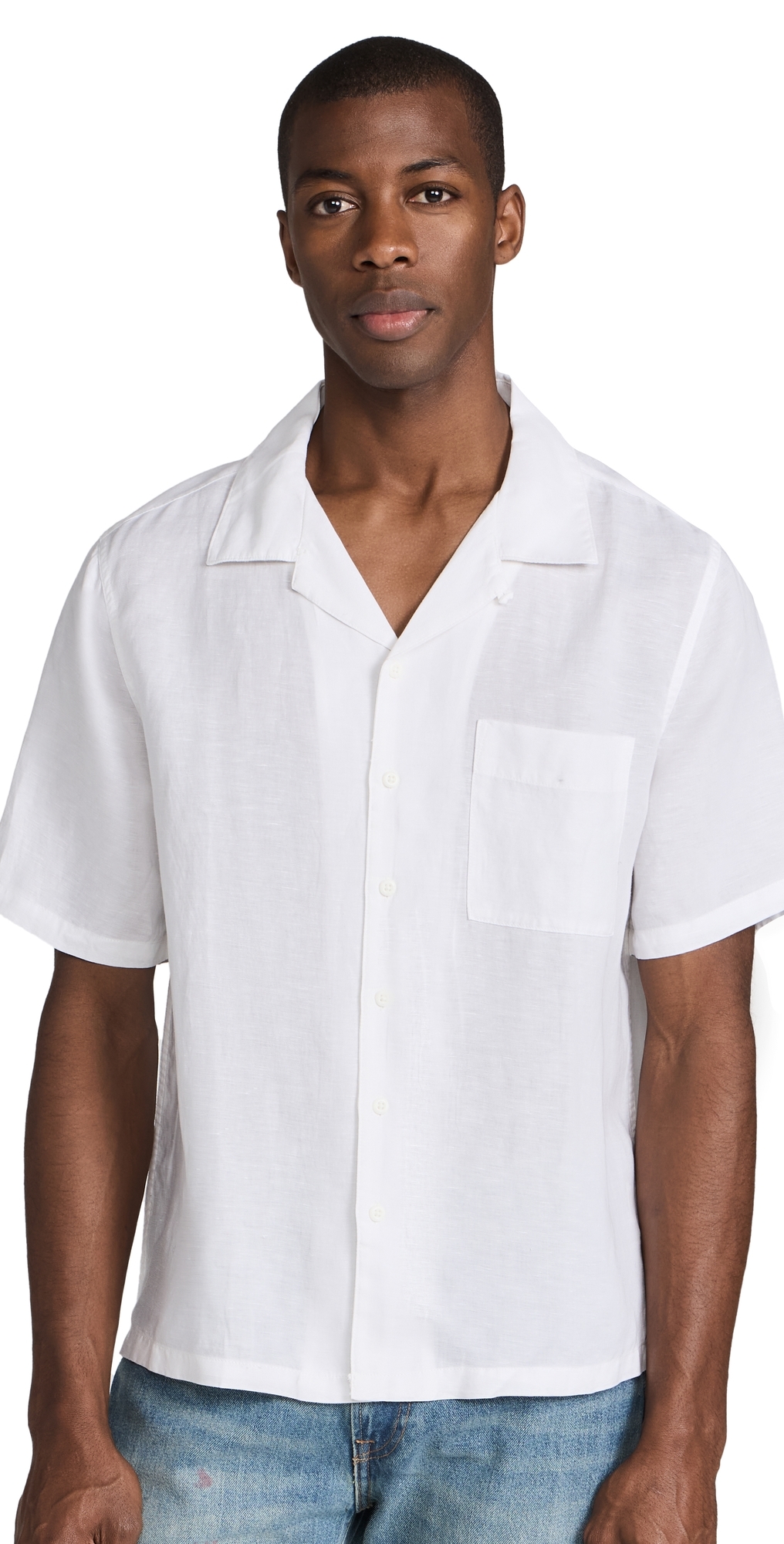 Onia Air Linen Convertible Camp Shirt White Xl In White