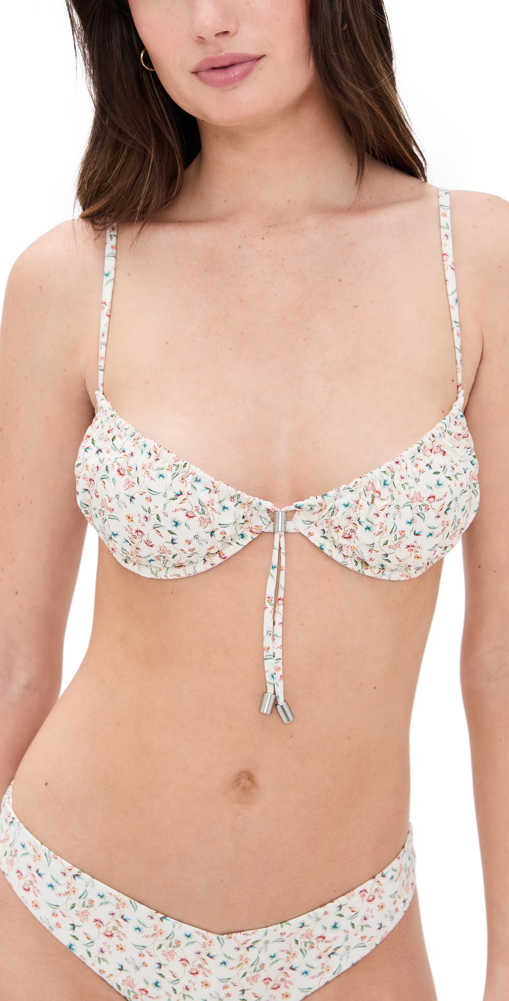 Onia Rose Bikini Top In White Multi