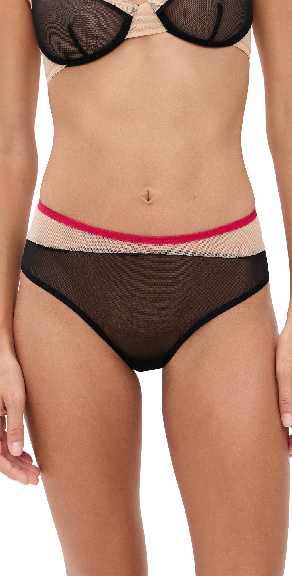 Only Hearts Whisper Colorblock Briefs Black/buff In Black