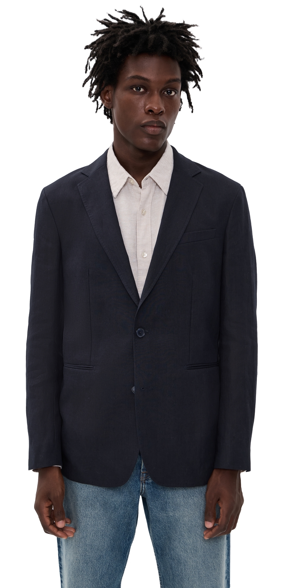 Orlebar Brown Garret Linen Blazer Night Iris In Blue
