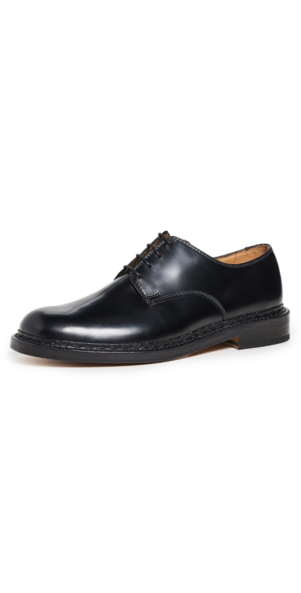 Our Legacy Uniform Parade Leather Derby Shoes In Black Leather