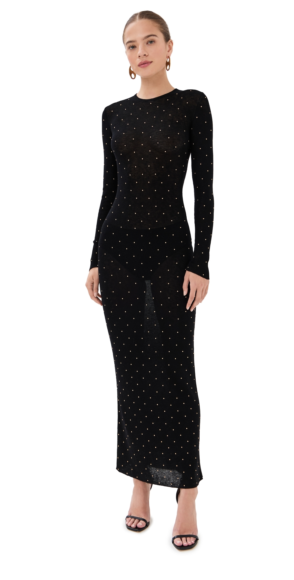 Rabanne Beaded Robe Dress Black In Black