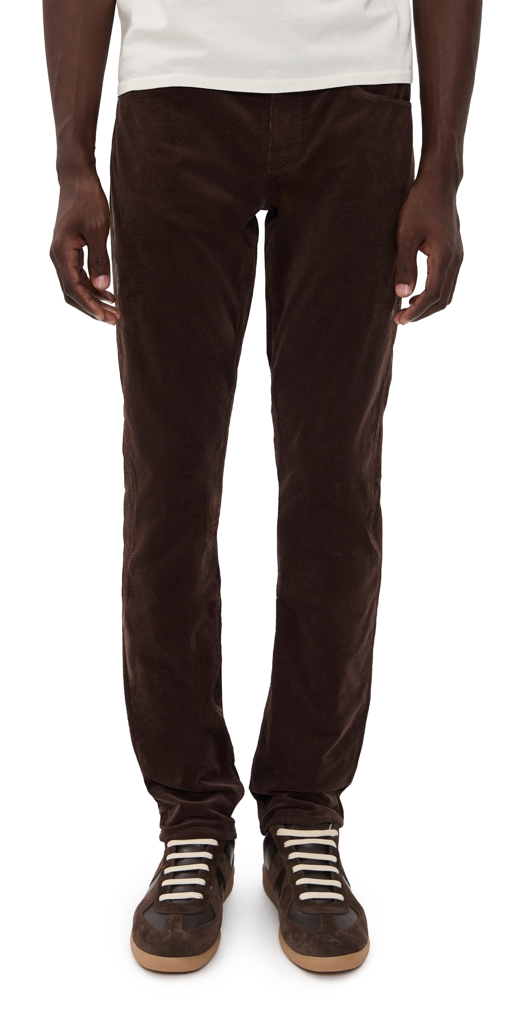 Paige Federal Slim Straight Corduroy Jeans Deep Woods Corduroy In Brown