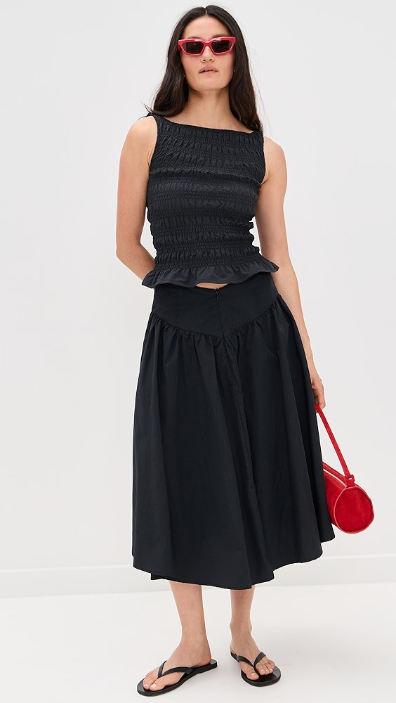 スカート Midi Skirt Peachy Den The Deba Midi Skirt, Midnight – Peachy Den