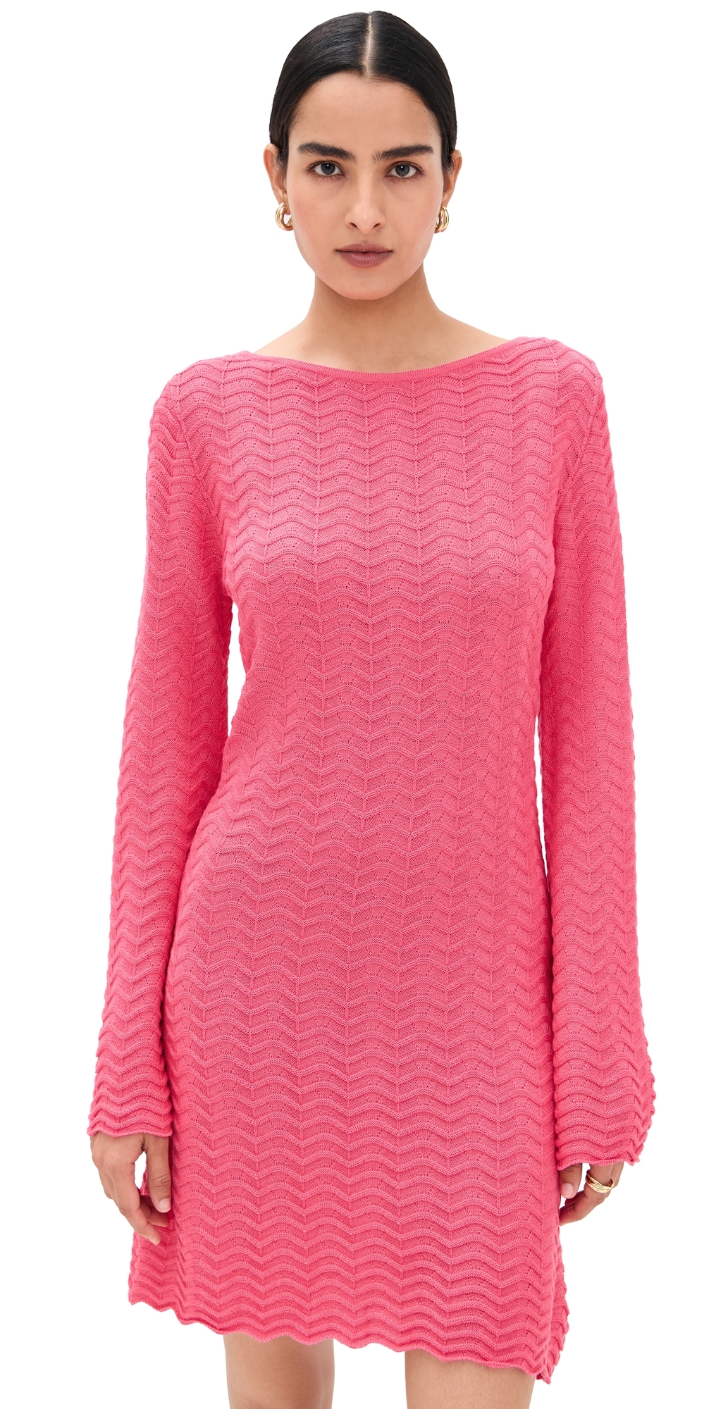 Peixoto Lucia Mini Knit Dress Sunkist Coral In Pink