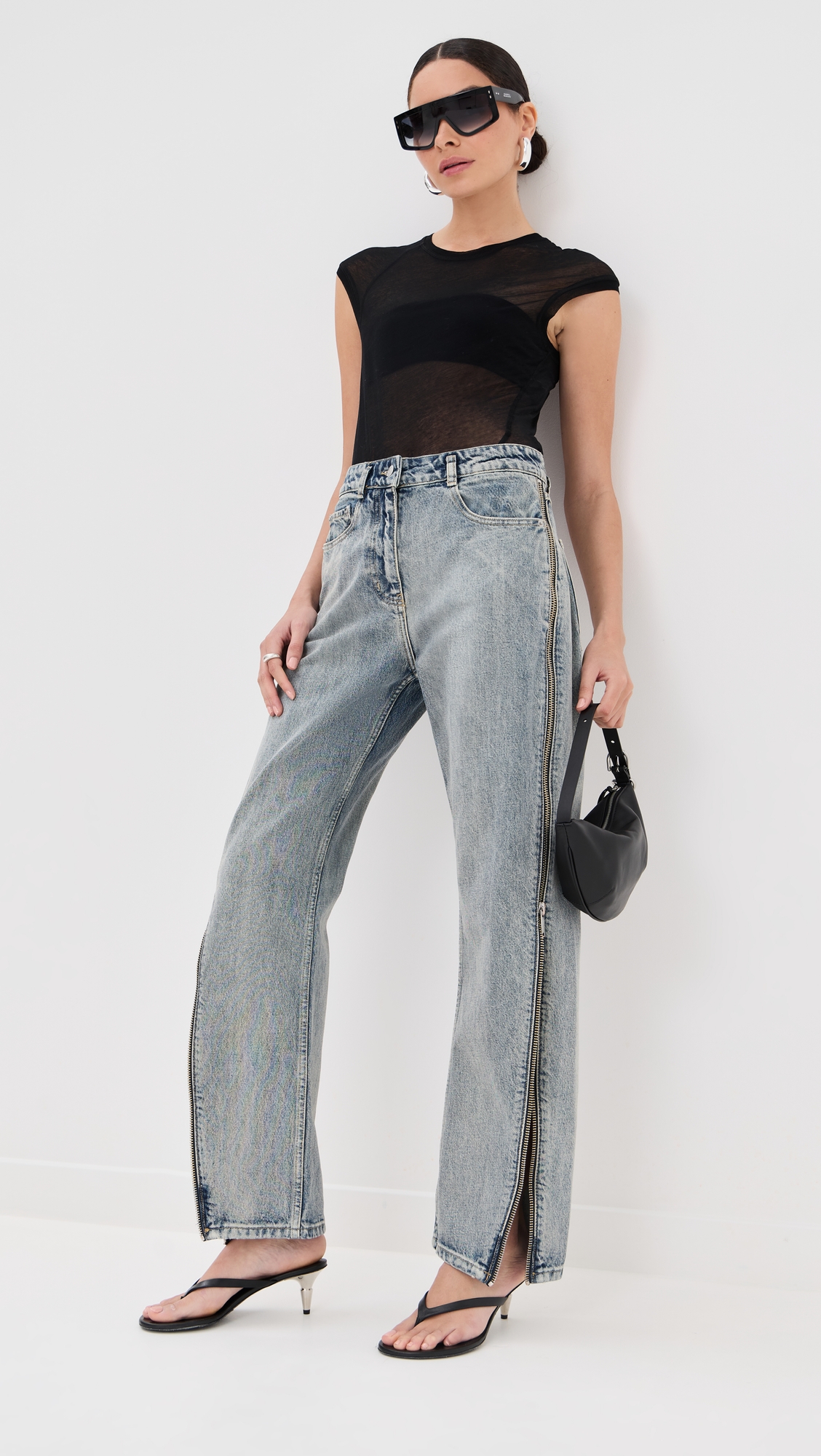 パンツ andequal back slit curve denim pants M 7.13(sun) NEW COLLECTION 】 ⁡ ⁡ andequal NEW COLLECTION