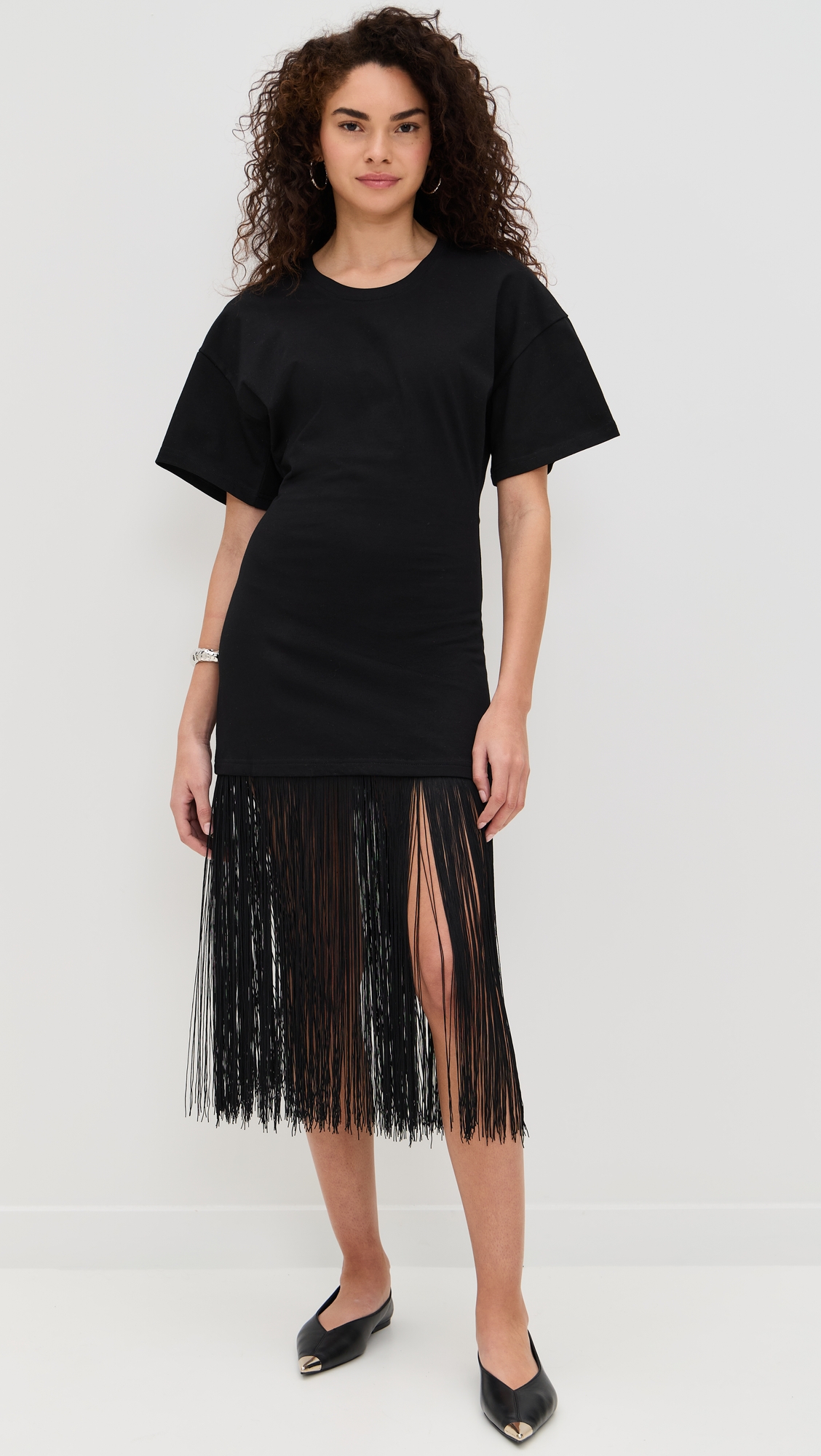 Pixie Market Fringe Cotton Tee Dress thumbnail