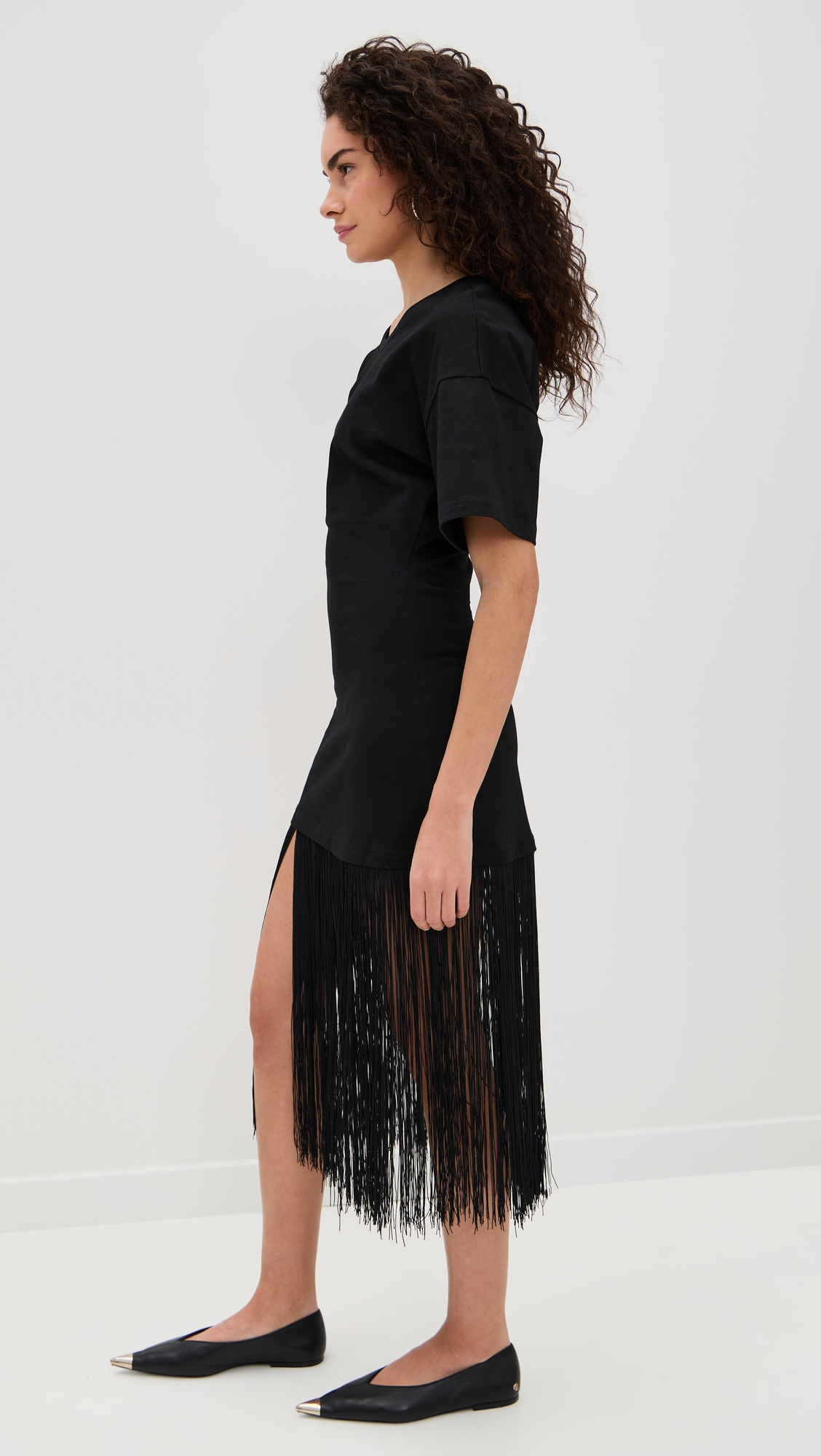 Pixie Market Fringe Cotton Tee Dress thumbnail