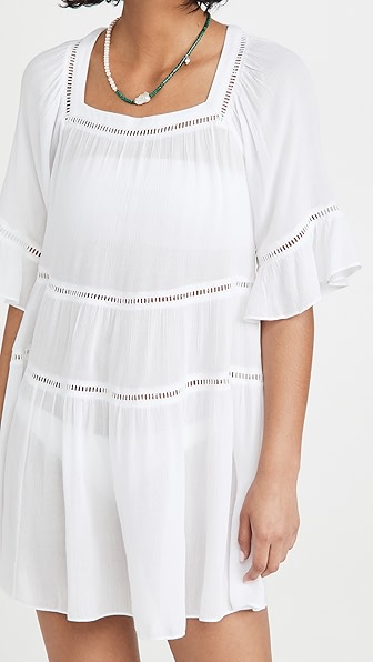 PLAYA LUCILA DROP WAIST MINI DRESS WHITE