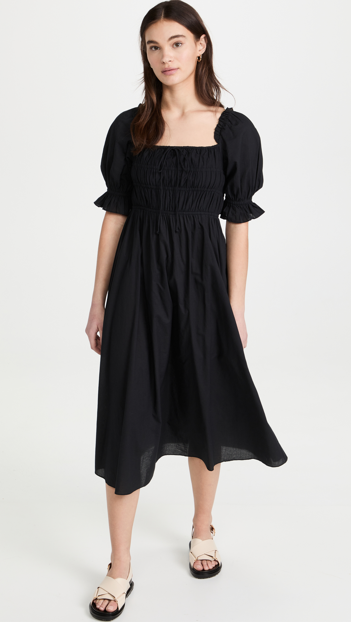Playa Lucila Smocked Short Sleeve Dress