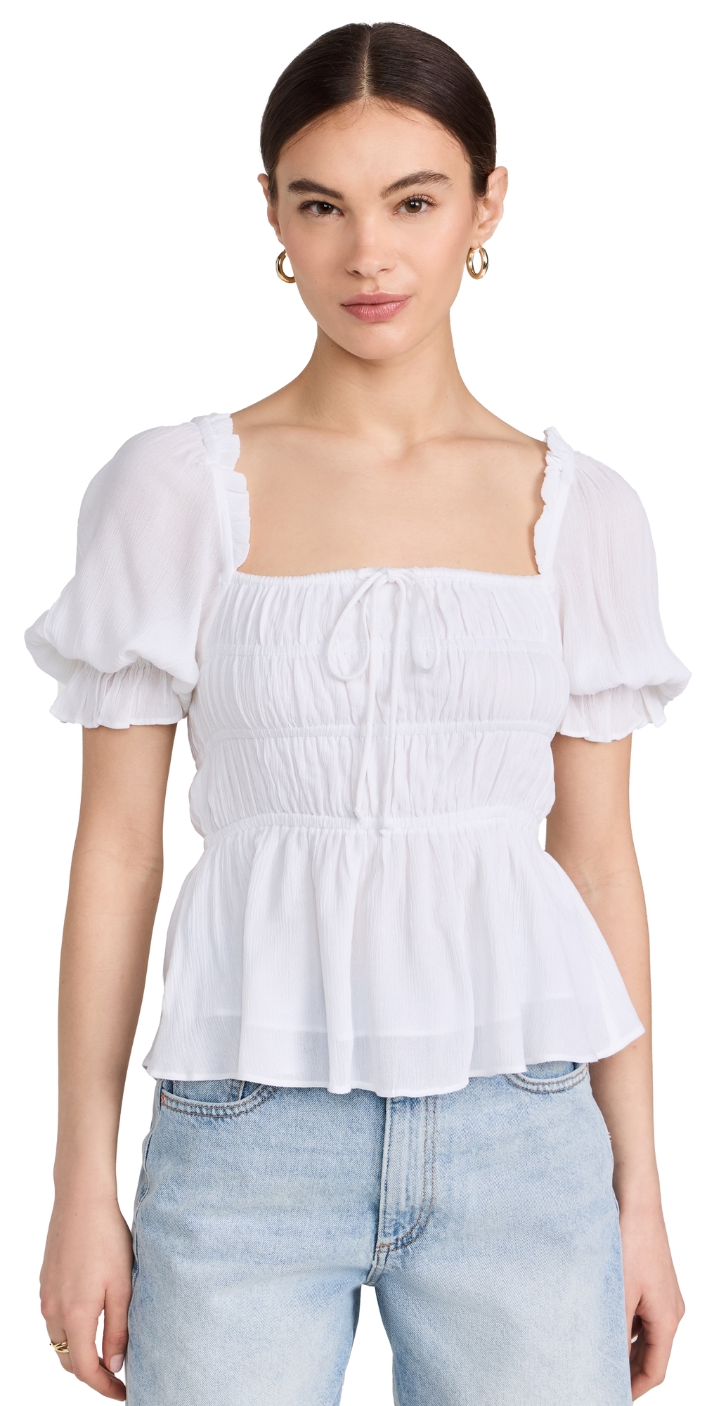 Playa Lucila Square Neck Top White In White