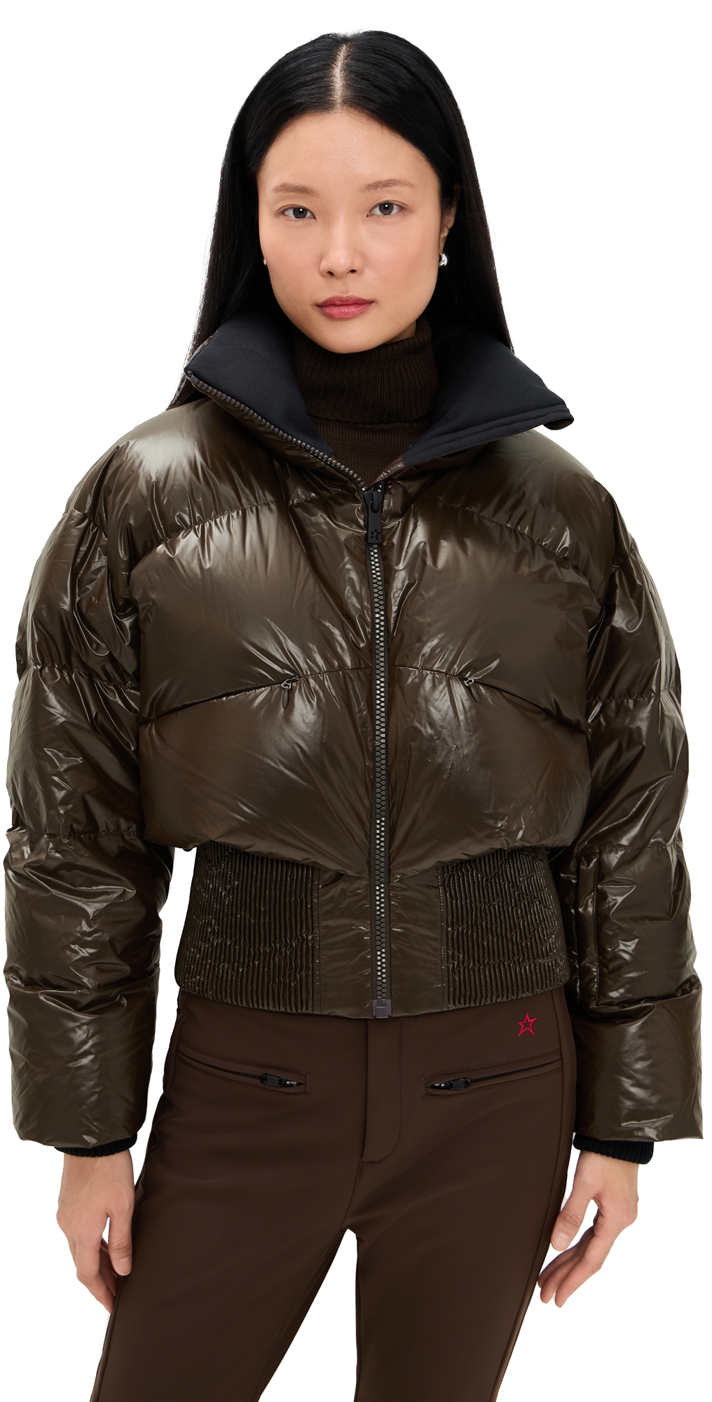 Perfect Moment Auretta Ski Bomber Jacket Chocolate In Brown