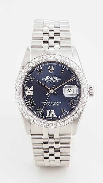 Pre-owned Rolex 36mm Gents Rolex Date Just Purple Watch In Silver/purple