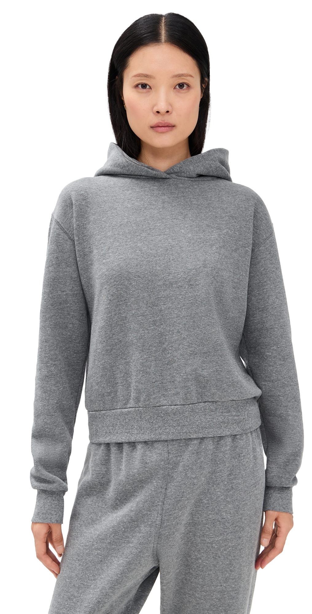 Perfectwhitetee Azalia Waffle Hoodie In Heather Grey In Gray