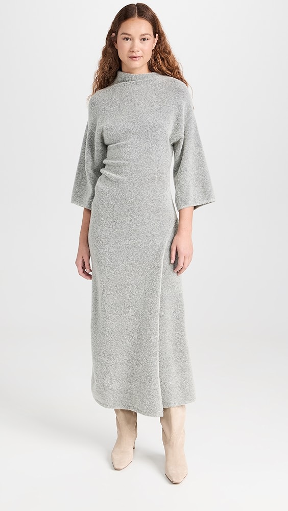 Herlipto Pantheon Checked Knit Dress グレー 激安直営店 Pantheon Checked Knit Dress ワンピース - ワンピース