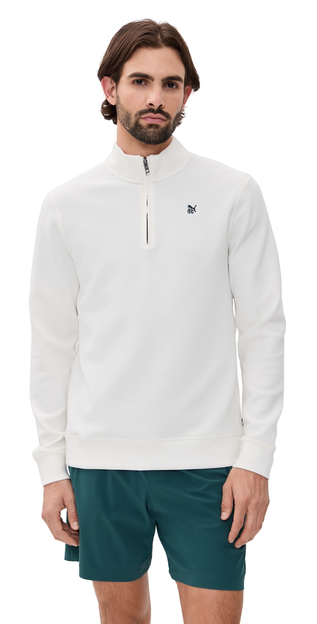 Puma X Reigning Champ Cloudspun Fleece 1/4 Zip Warm White In White