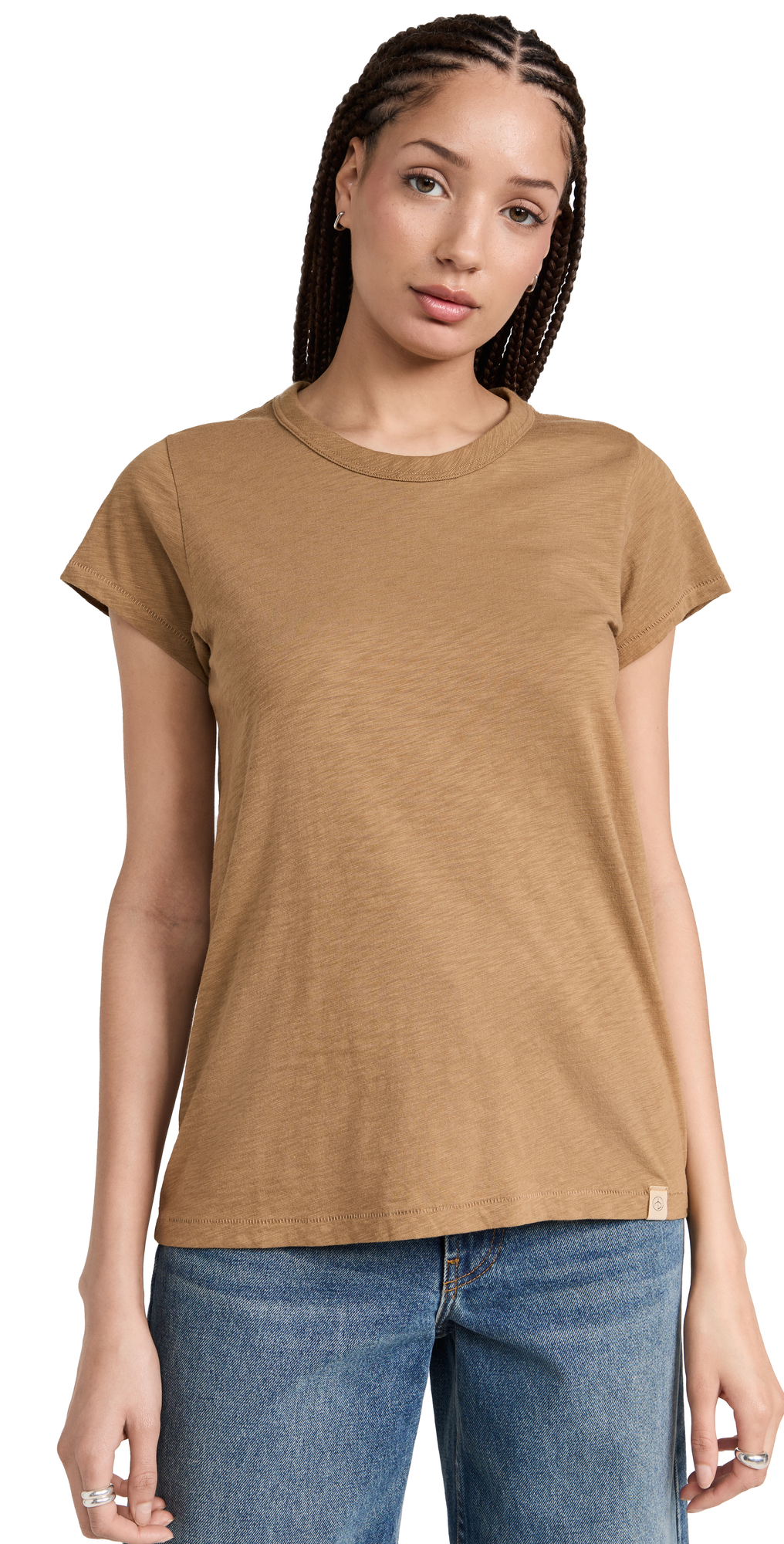 Rag & Bone Slub Organic Pima Cotton-jersey T-shirt In Khaki
