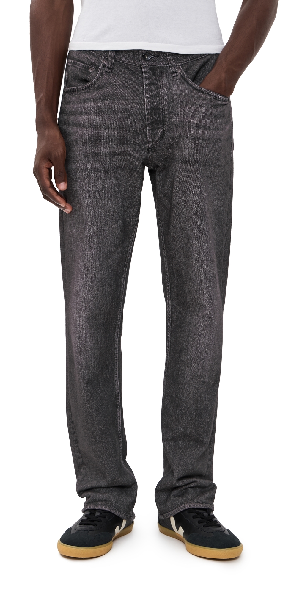 Rag & Bone Fit 4 Miramar Straight Leg Cotton Terry Sweatpant Jeans In Black