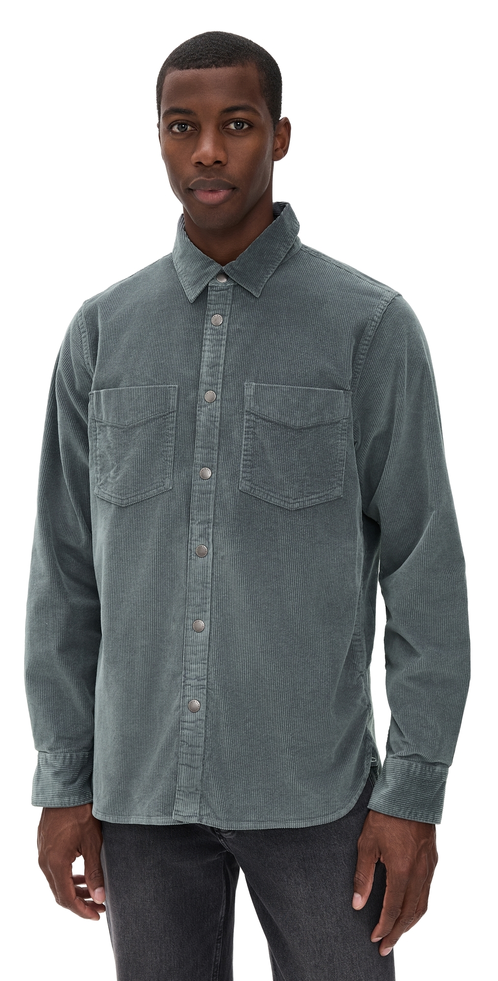 Rag & Bone Corduroy Cpo Shirt Slate In Gray