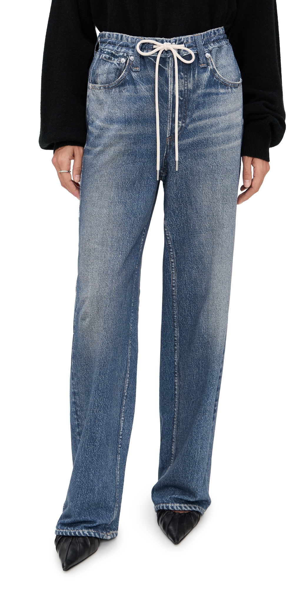 Rag & Bone Miramar Pull-on Wide Leg Cotton Terry Sweatpant Jeans In Brown