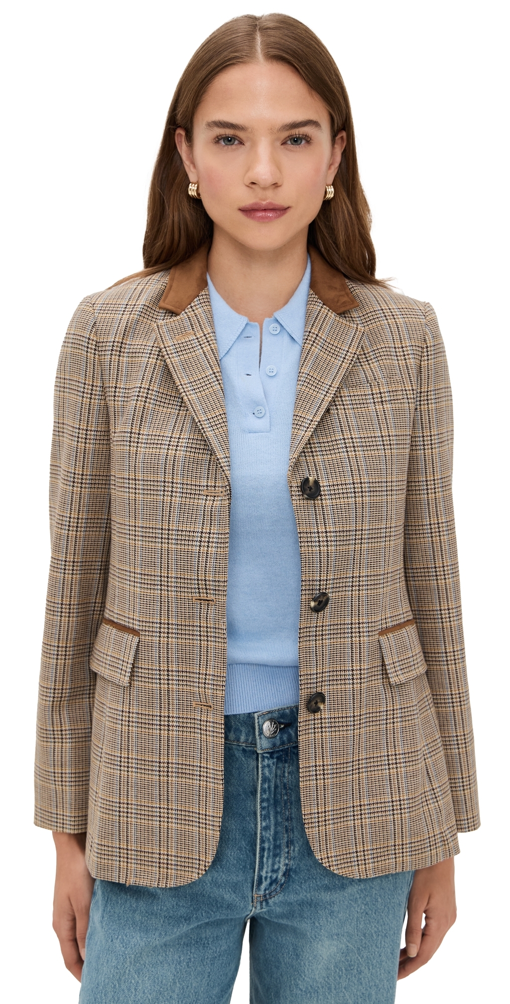 Rag & Bone Lapel Long-sleeved Suit Jacket In Brown