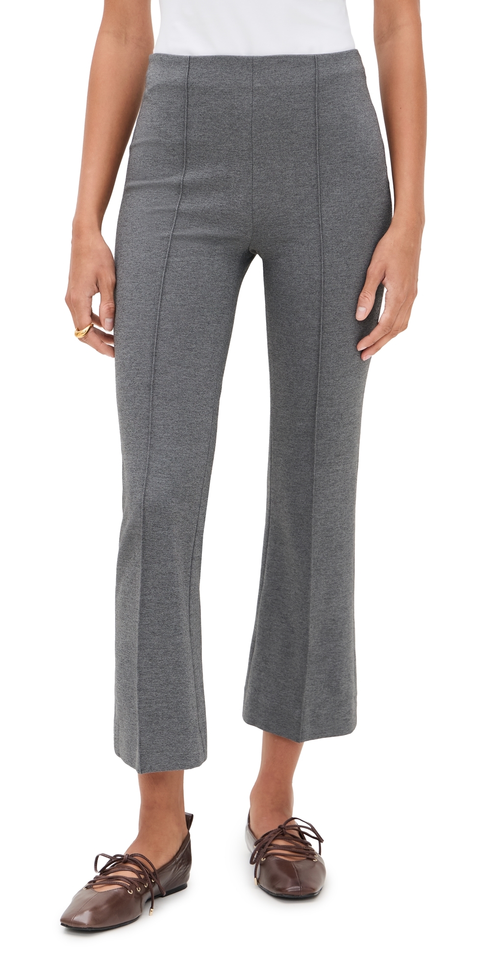 Rag & Bone Irina Ponte Kick Flare Pants Charcoal In Gray