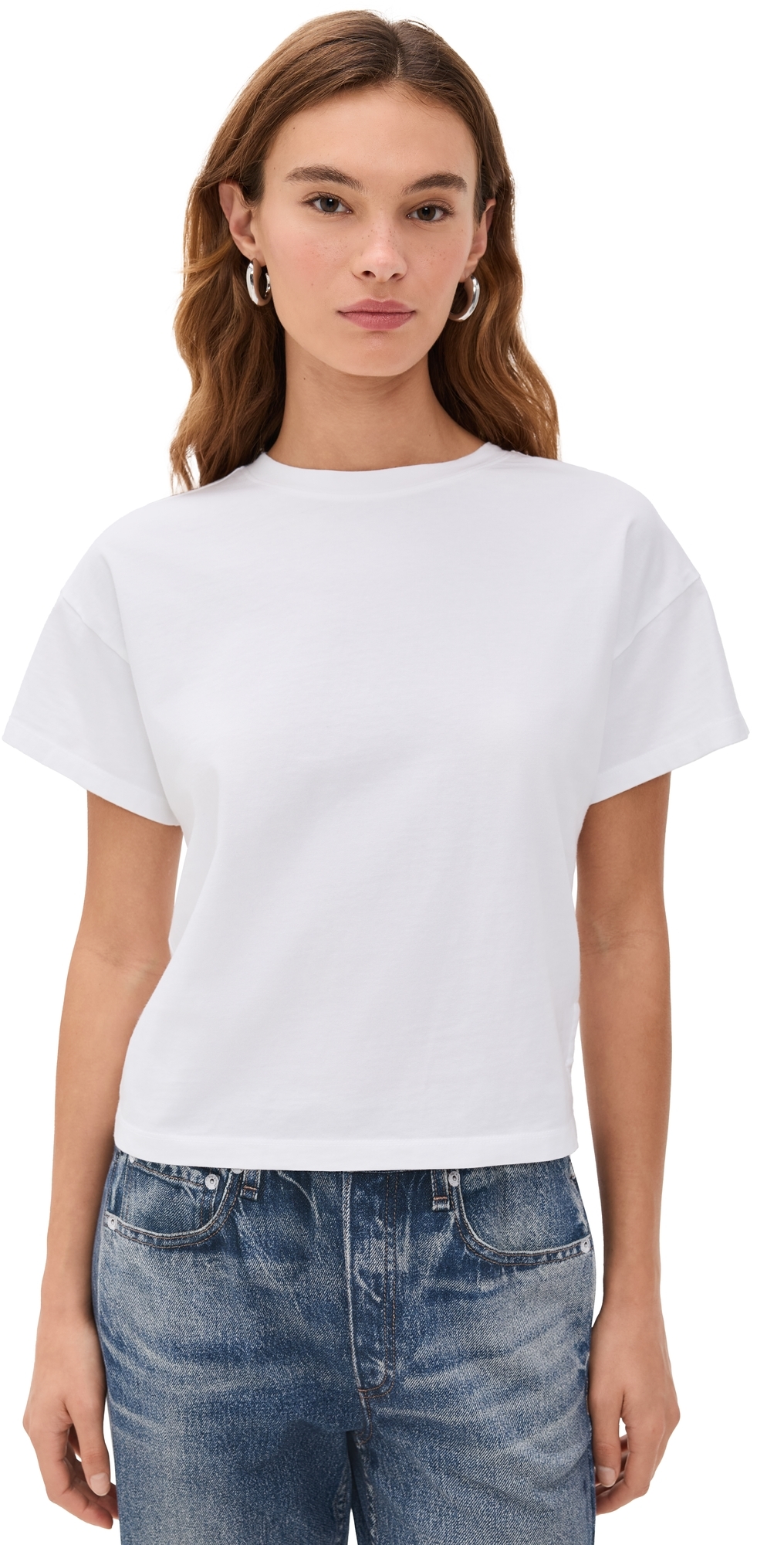 Rag & Bone Kelley Boxy Cotton Jersey T-shirt In White