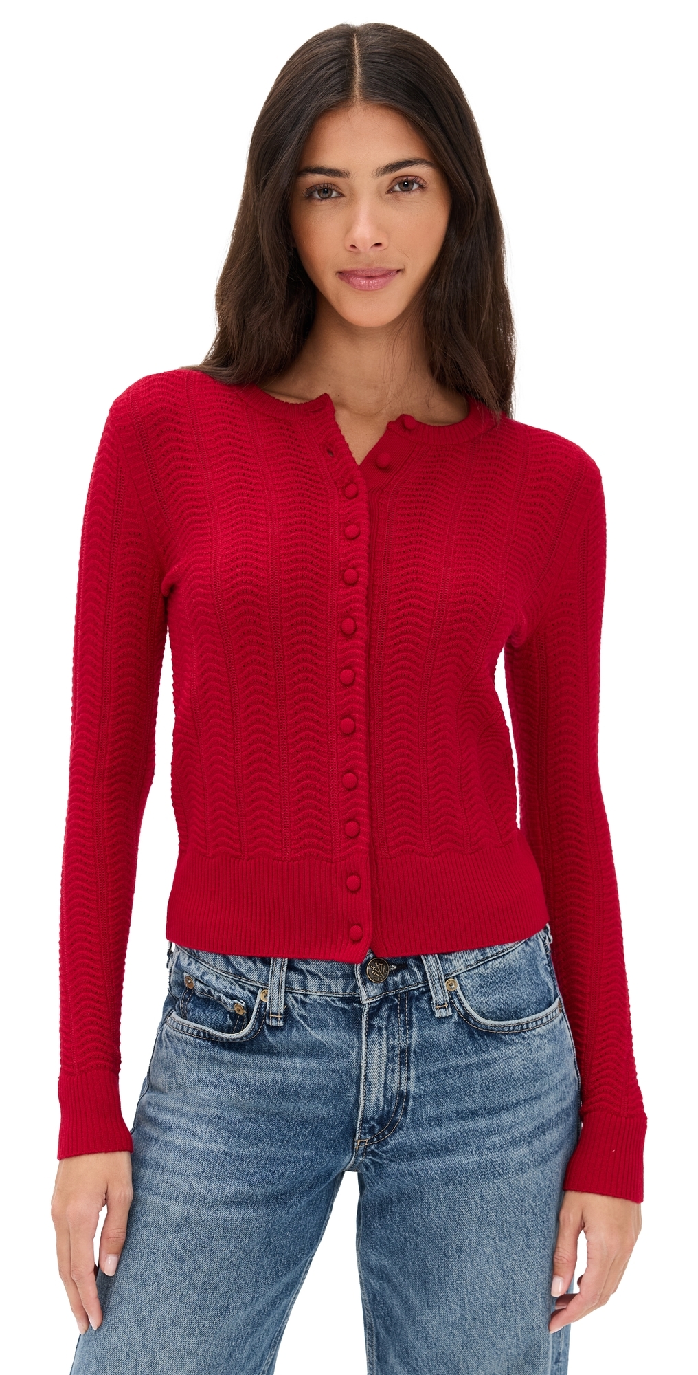 Rag & Bone Francesca Merino Cardigan Red In Red