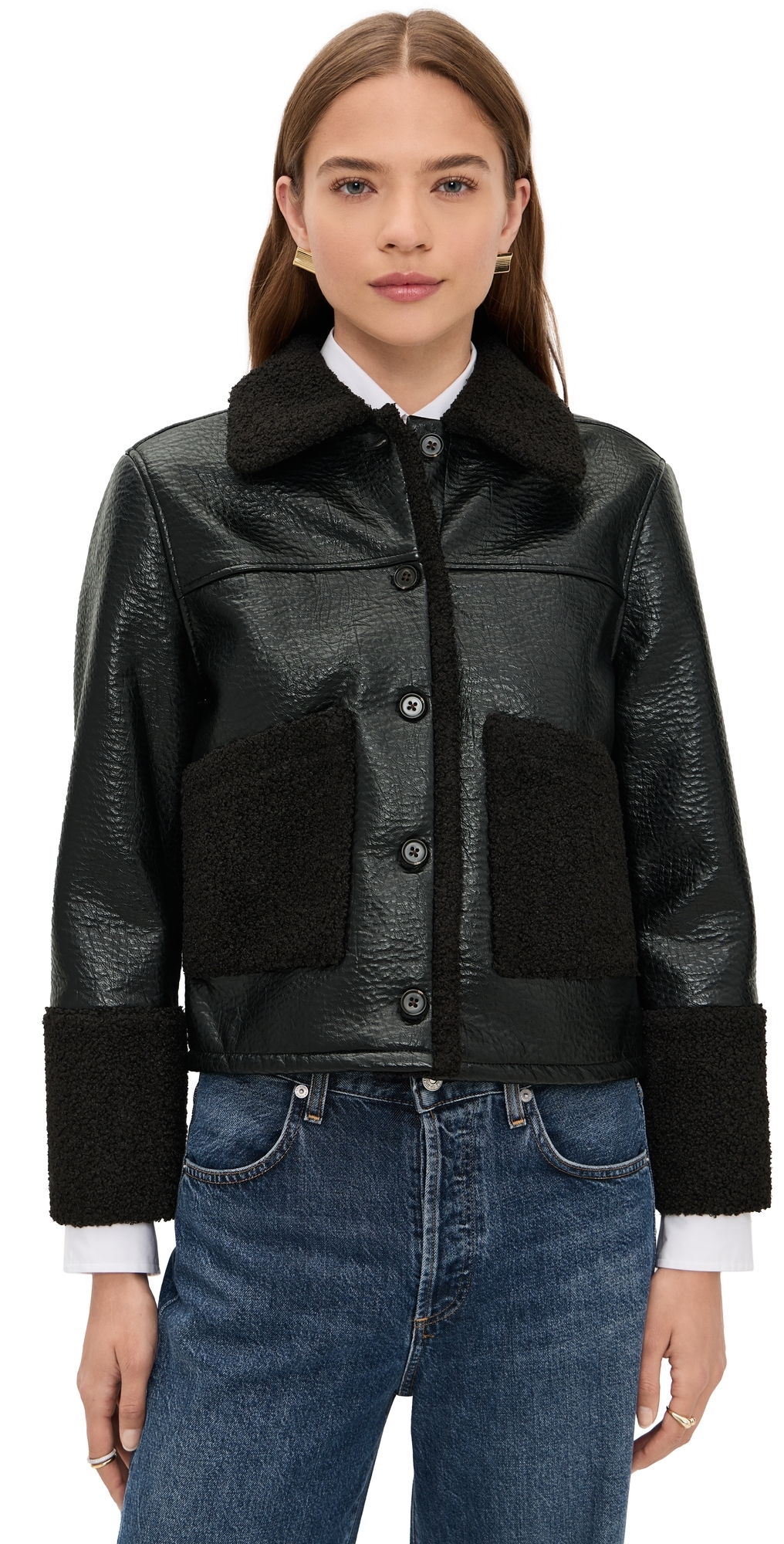 Rails Dria Jacket Black Shearling In Black