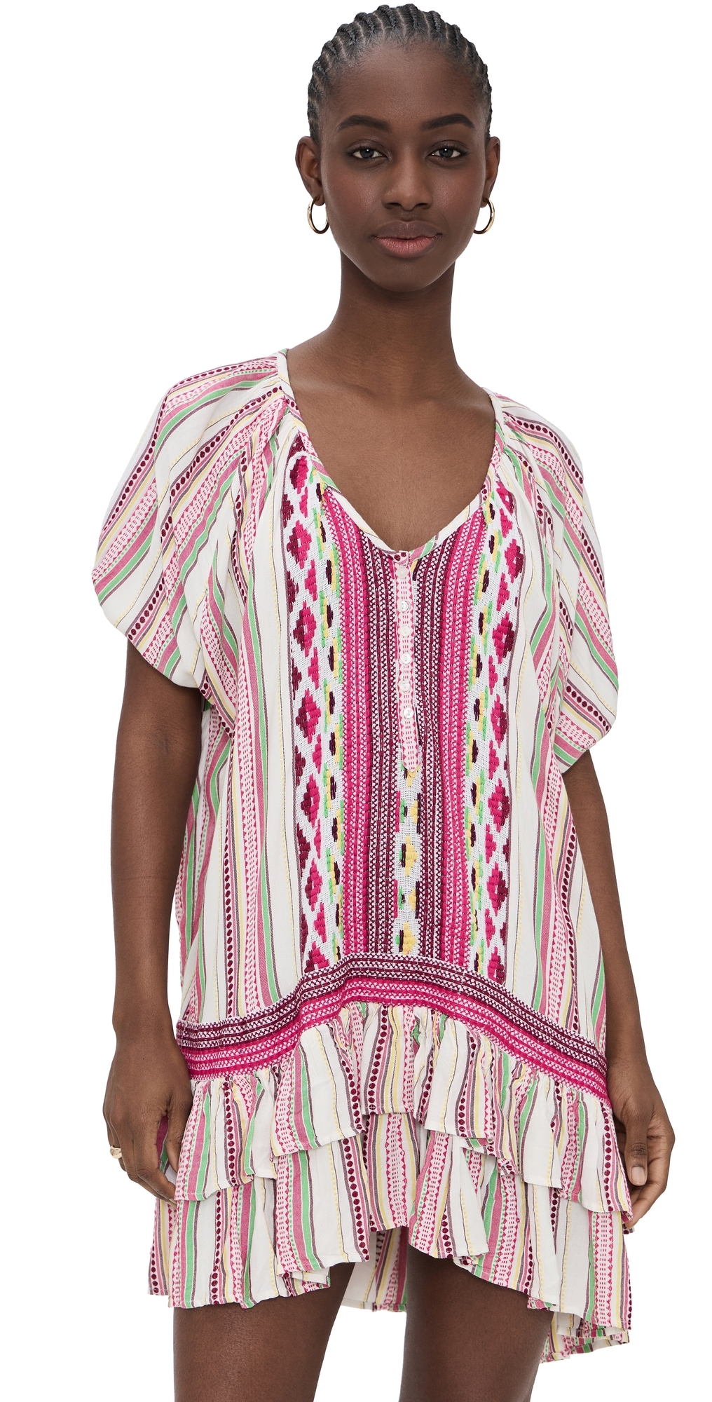 Ramy Brook Hensley Dress White Multi Stripe In White Multi Stripe