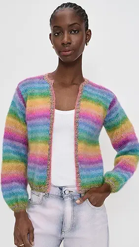 Rose Carmine Mini Jacket Rainbow Stripes