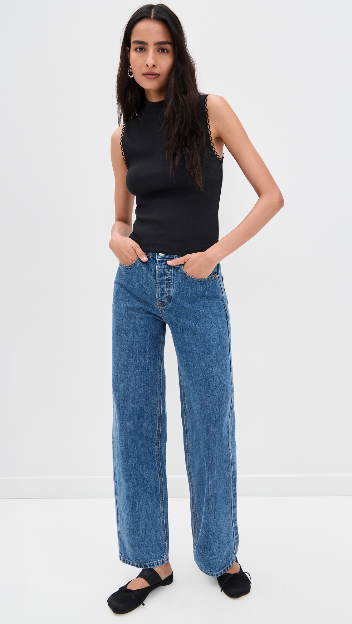 RE/DONE Mock Neck Scallop Tank thumbnail