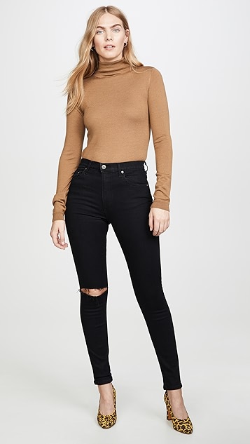 reformation high and skinny jeans
