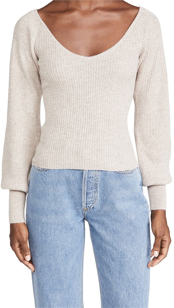 Reformation hart wide neck sweater clearance