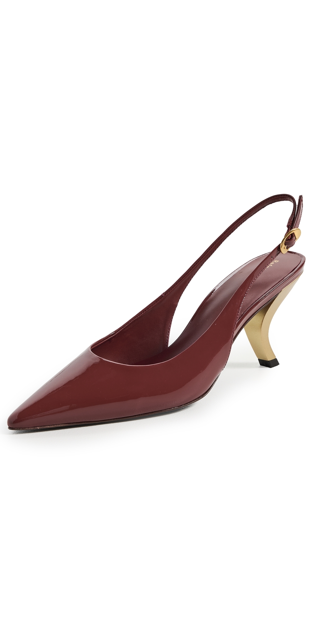 Reformation Cassie Slingback Heels Berry Jam Patent In Burgundy
