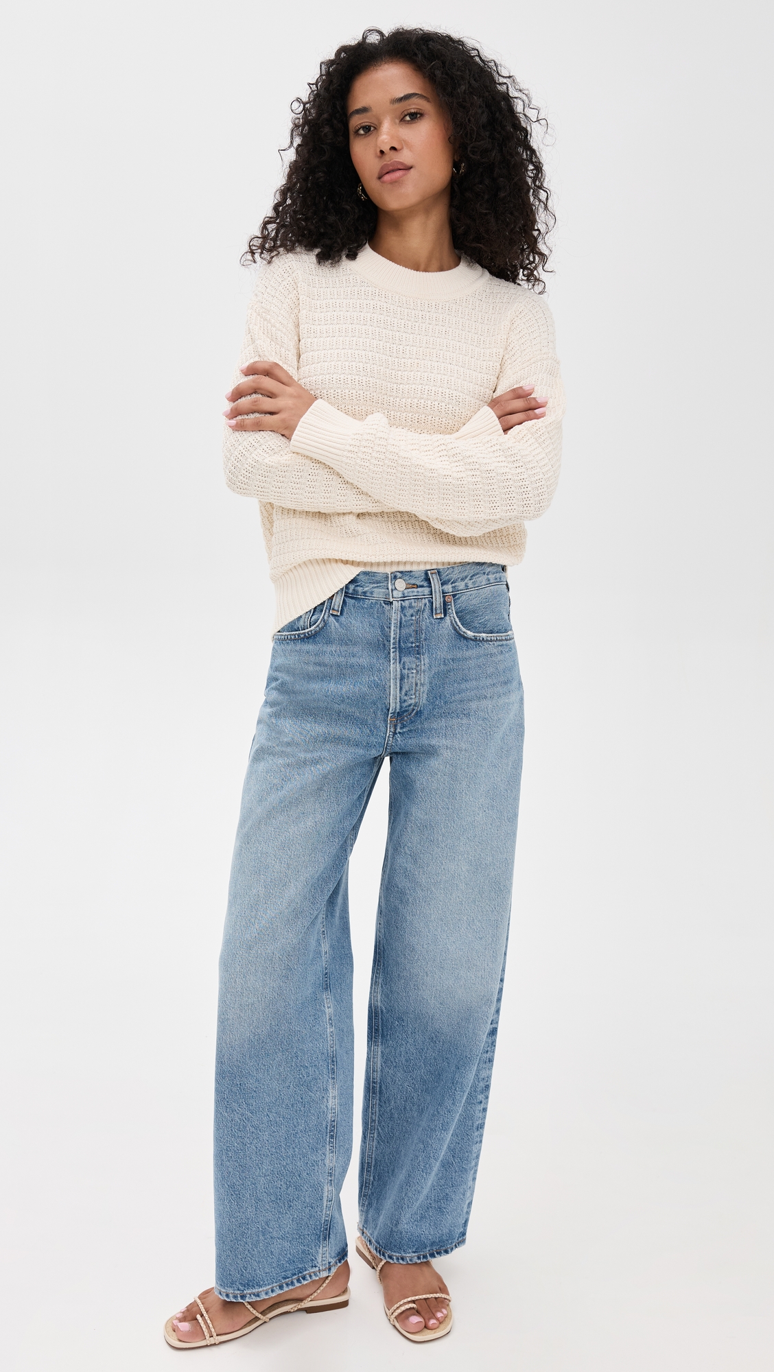 Reformation Collie Oversized Cotton Crew Sweater thumbnail