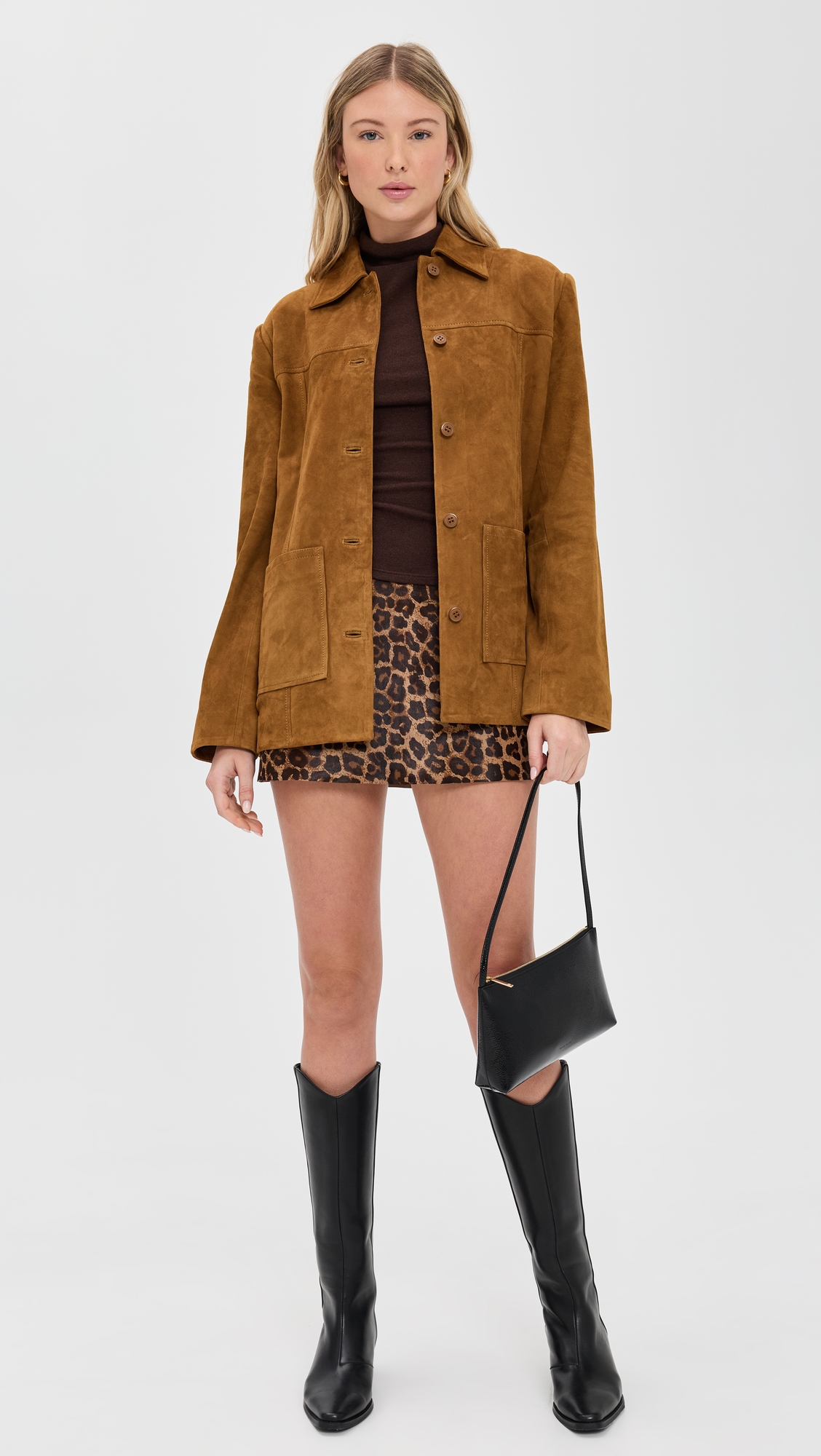 Reformation Veda Lincoln Suede Shirt Jacket