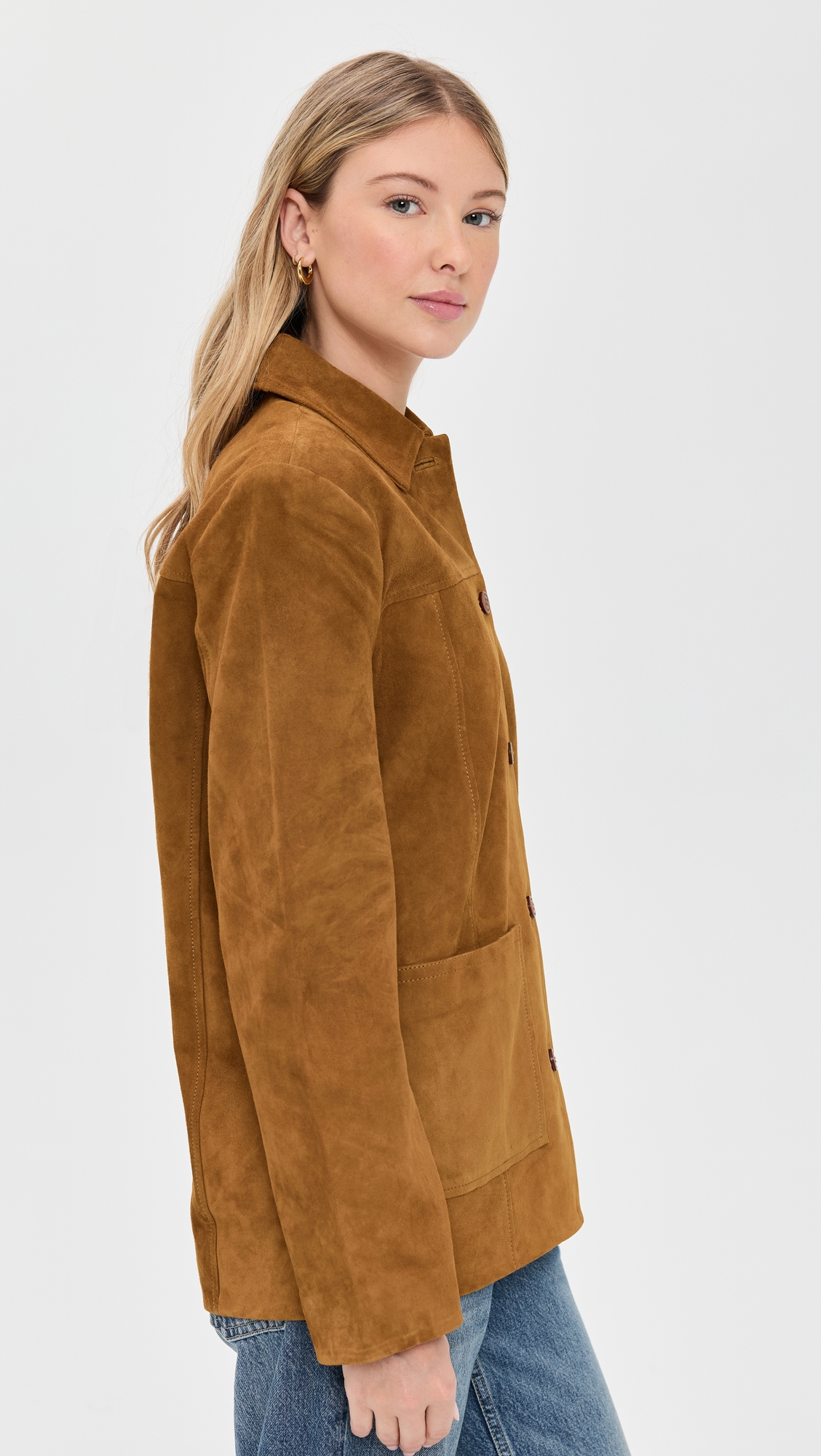 Reformation Veda Lincoln Suede Shirt Jacket