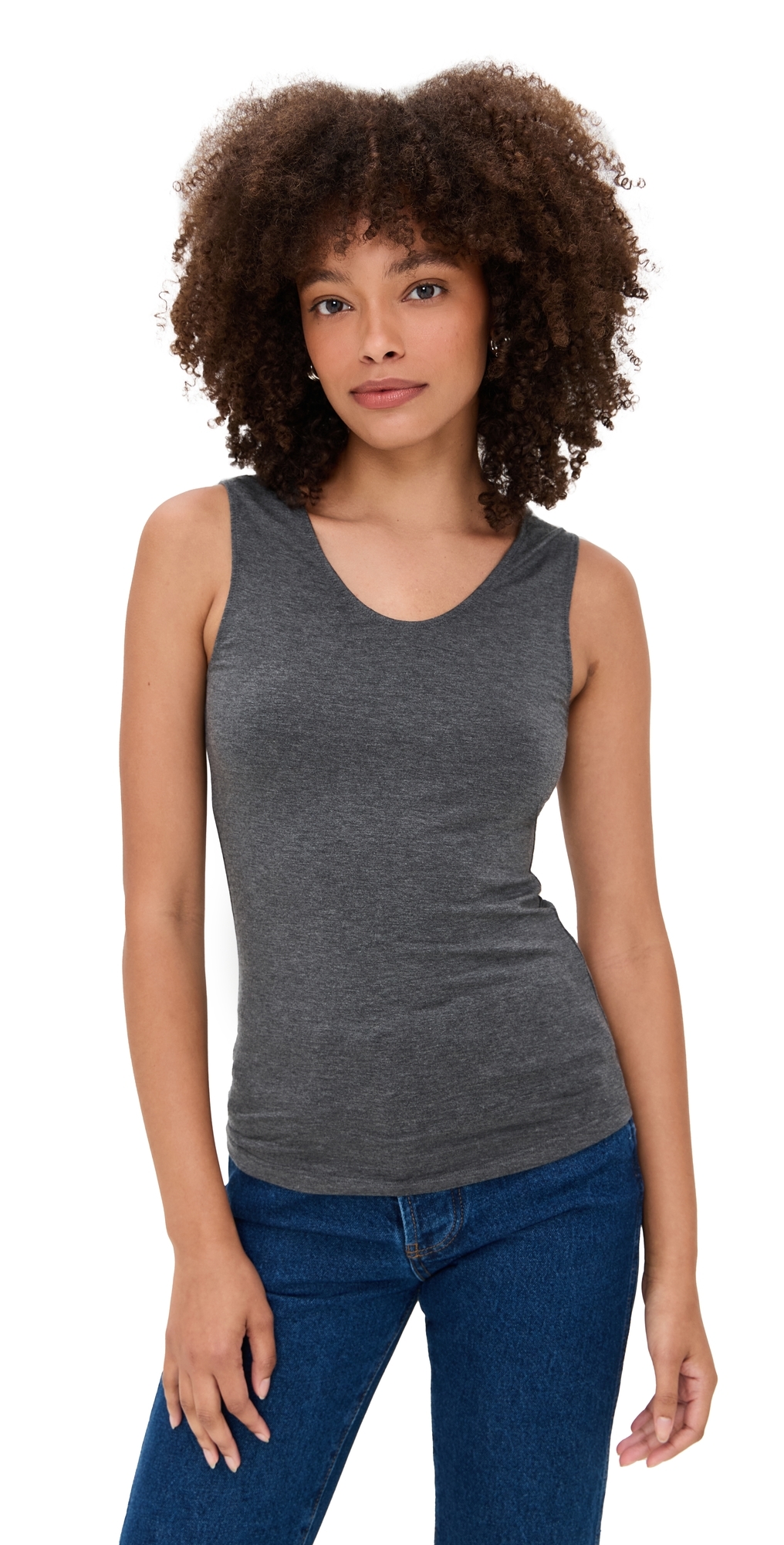 Renggli Scoop Neck Tank Steel In Gray