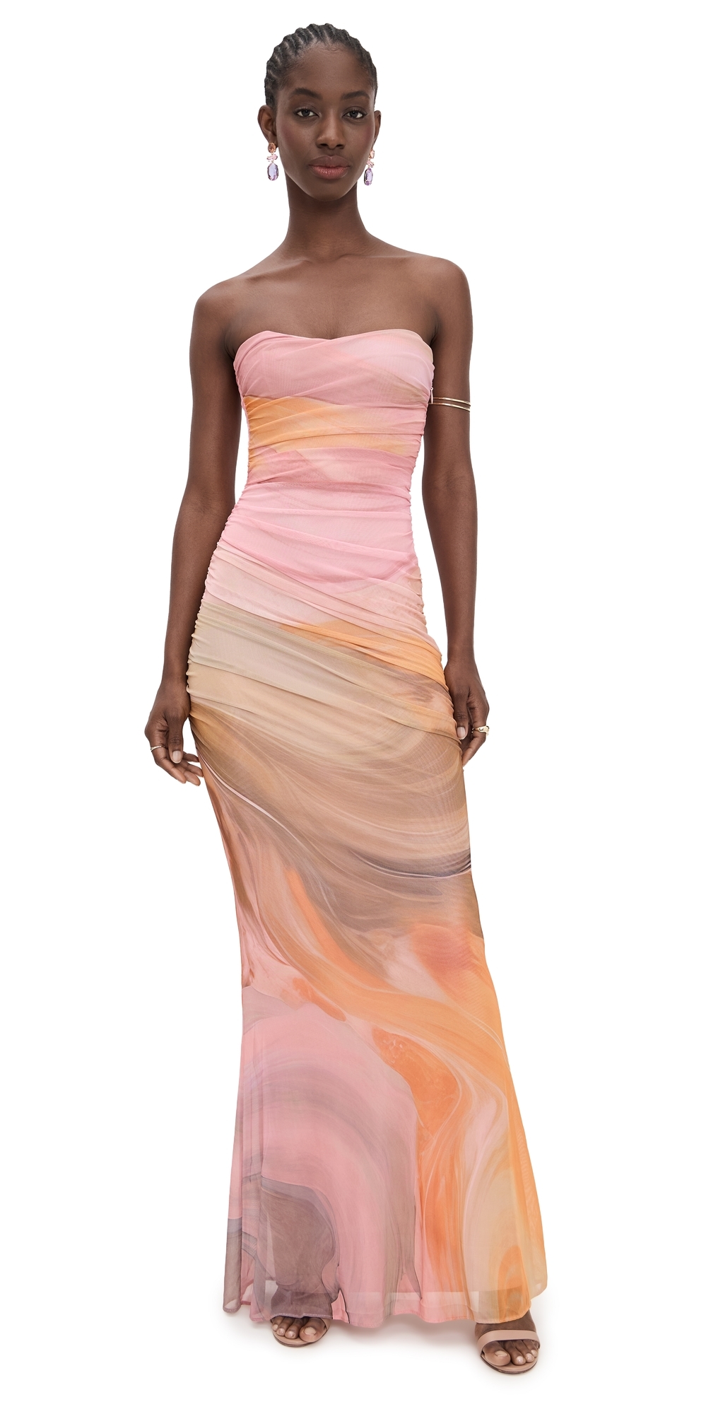 Retroféte Isadore Dress Contour Brushstroke In Multi