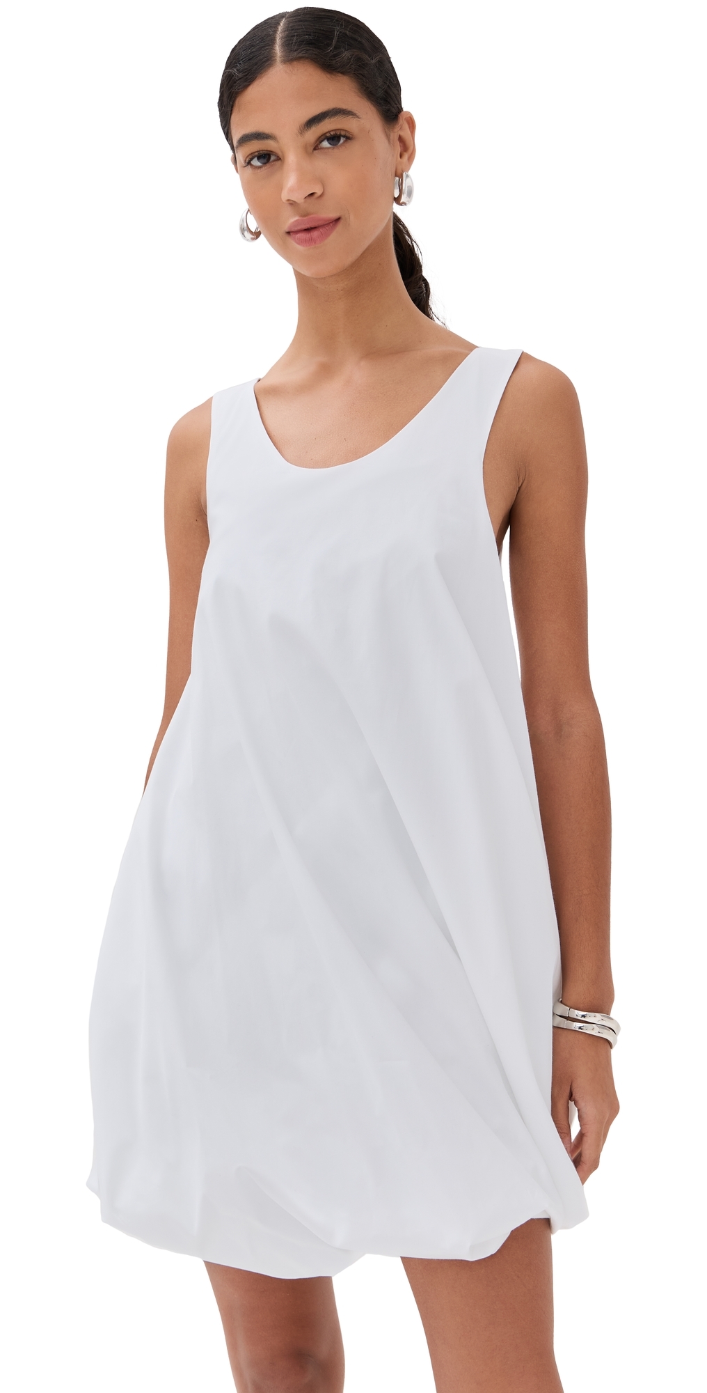 Rosetta Getty Twist Hem Tank Dress White In White