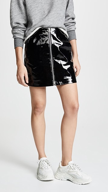 rag & bone leather skirt