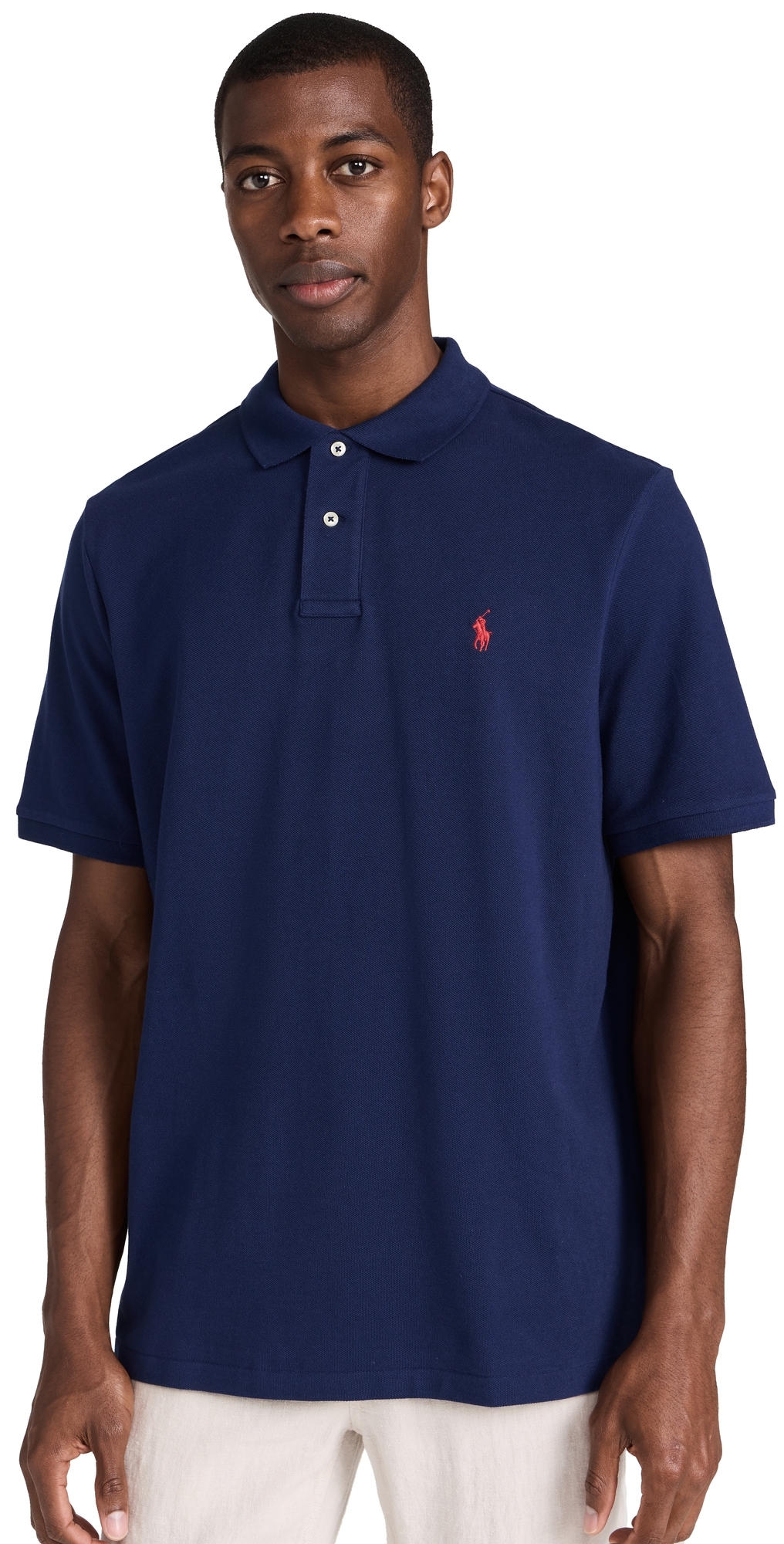 Polo Ralph Lauren Logo-embroidered Cotton-jersey Polo-shirt In Newport Navy