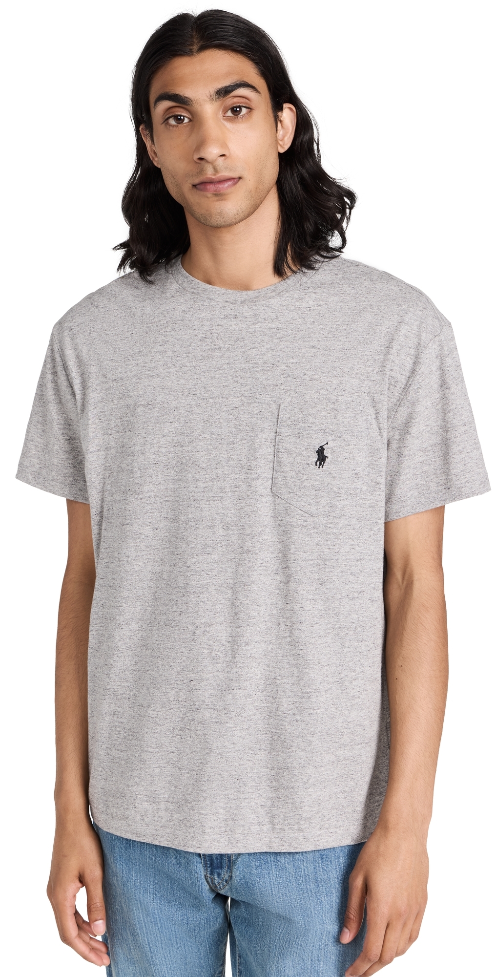 Polo Ralph Lauren Classic Fit Pocket Tee Heather Grey In Heather Grey