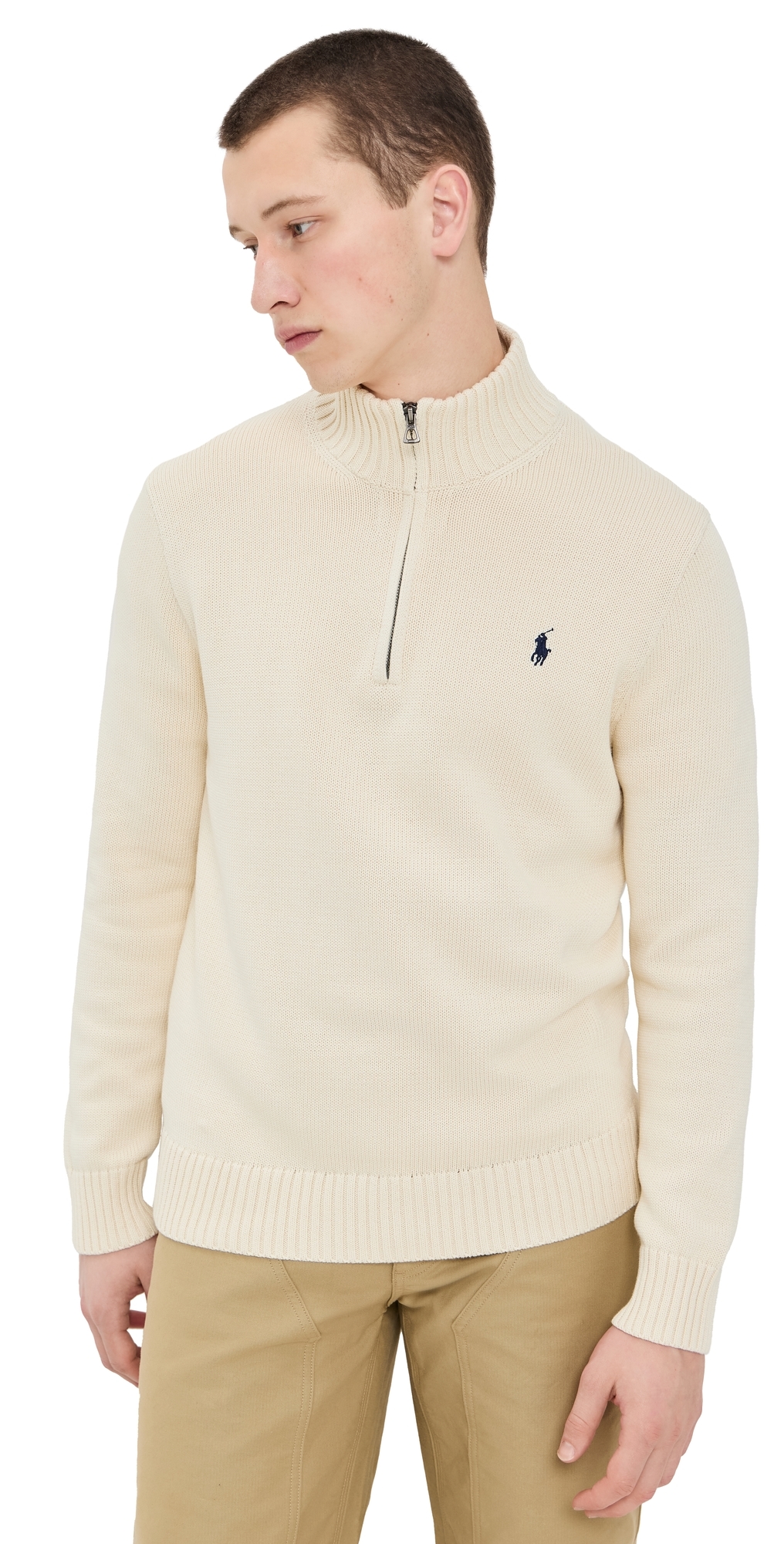 Polo Ralph Lauren Cotton Half Zip Sweater Andover Cream