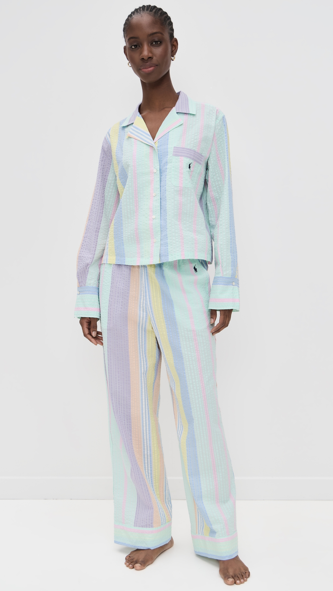 RALPH LAUREN　TAILORED　PAJAMA Lauren Ralph Lauren Floral Print Short Sleeve V-Neck Woven